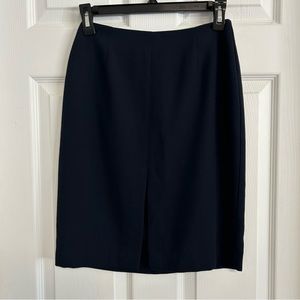 Esprit De Corp Vintage Navy Blue Pencil Skirt Womens Size 3/4 Front Slit‎